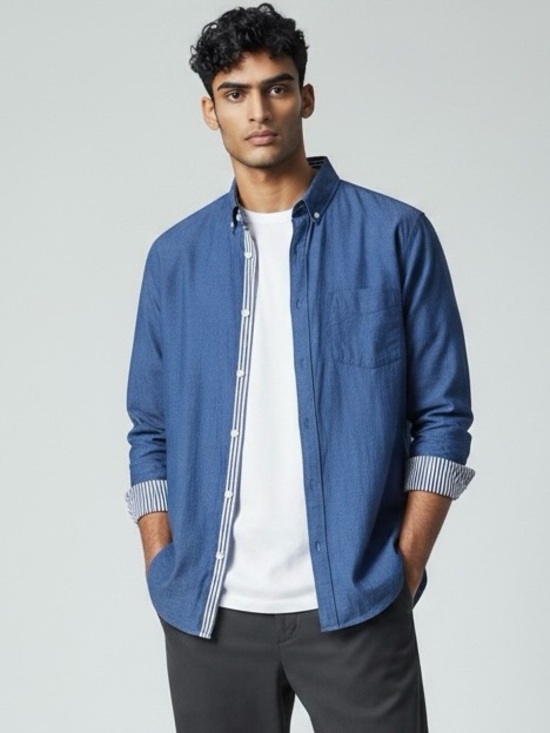 Express Other - Express Soft Wash Chambray Button Down Shirt